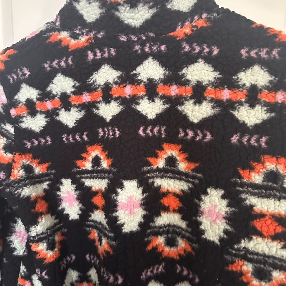 Wrangler Women's Black Retro Southwestern Print Sherpa Pullover Size S - Picture 9 of 12